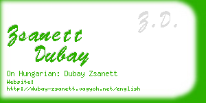 zsanett dubay business card